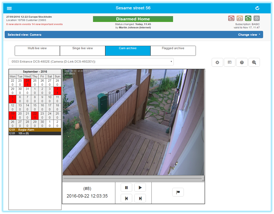 WeBeHome - Camera live view and recording
